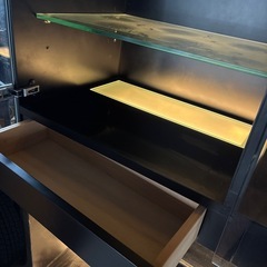 ●キャビネットTV台　照明付き●ブラックの画像