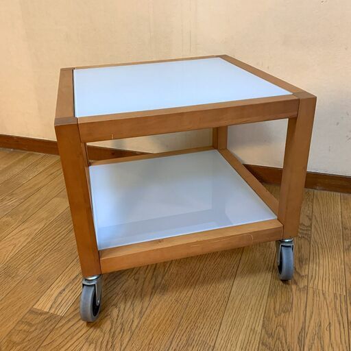 希少】無印良品 MUJI ヴィンテージ ローテーブル キャスター付 ガラス