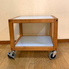 【希少】無印良品 MUJI ヴィンテージ ローテーブル キャスター付 ガラス天板の画像