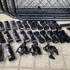 【ほぼ新品／12月購入】カインズ アメリカンフェンス一式 ブラック ドブメッキ　DIY・ドッグランに！の画像