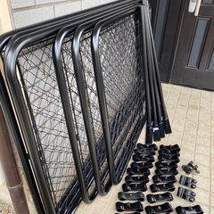 【ほぼ新品／12月購入】カインズ アメリカンフェンス一式 ブラック ドブメッキ　DIY・ドッグランに！の画像