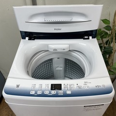 R058 ☀️ 2024年製の美品♪ Haier 洗濯機（洗濯4.5㎏) JW-U45LK ⭐ 動作確認済 ⭐ クリーニング済の画像