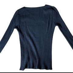 ブラック リブニット Fの画像