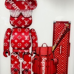 ミラーアートパネル　ベアブリック　シュプリーム　の画像