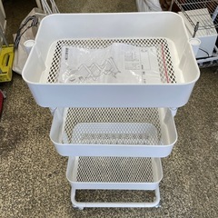 ニトリ　スチールワゴン　トロリ2  ホワイトの画像