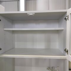 【ジャングル和泉大型良品館】システムキッチンボード　福山木工所　食器棚　ラック　収納　ホワイト　※中段汚れあり【R506】の画像