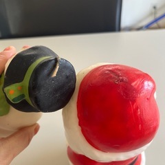 サンダルと雪だるまのローソクの画像