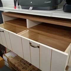 ★リユースのサカイつくば店★TK7777  TV台 アイボリー H47×D39×W101 クリーニング済みの画像