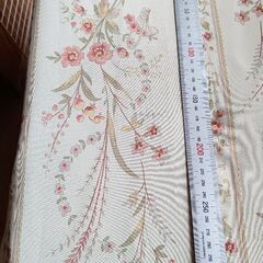 花柄 カーテン、黄緑がかった ベージュ、W 200 H 185から205の画像