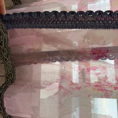 【花柄×アンティーク調ビーズ】レースカーテン 4枚セット｜上品デザインの画像