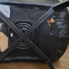 回転式　ダイニング　チェア　ブラック　スウェード　ステンレス　４脚　②の画像