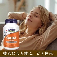 NOW（ナウ）GABA（ギャバ） 500mg＋B6／100ベジカプセル眠り サプリメント アメリカサプリ サプマート SupmartUSA 071-00087 脳に本来存在するリラックス成分！の画像