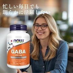 NOW（ナウ）GABA（ギャバ） 500mg＋B6／100ベジカプセル眠り サプリメント アメリカサプリ サプマート SupmartUSA 071-00087 脳に本来存在するリラックス成分！の画像