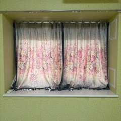 【花柄×アンティーク調ビーズ】カーテン 4枚セット｜上品デザインの画像