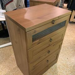木製4段収納チェスト キャビネット 在庫１ ※台車無料貸し出しあり！の画像