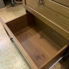 木製4段収納チェスト キャビネット 在庫１ ※台車無料貸し出しあり！の画像