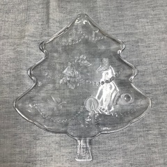 クリスマスツリー型ガラスキャンディディッシュの画像