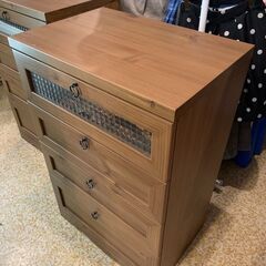木製4段収納チェスト キャビネット 在庫2 ※台車無料貸し出しあり！の画像