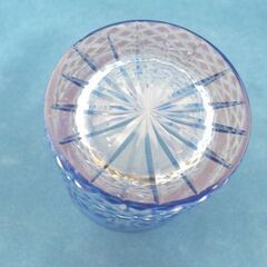 江戸切子 ロックグラス ペアセット ブルー 口径8cm 高さ9cm ペアグラス 切子グラス 札幌 西岡店の画像