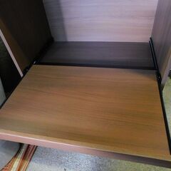 【JM937】NITORI ニトリ レンジ台 フォルムN RE9060 MBR 食器棚 ミドルブラウンの画像