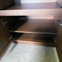 【JM937】NITORI ニトリ レンジ台 フォルムN RE9060 MBR 食器棚 ミドルブラウンの画像