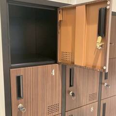 ブラウン 靴箱ロッカー 18個収納 鍵付きの画像