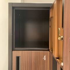 ブラウン 靴箱ロッカー 18個収納 鍵付きの画像