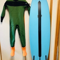 【美品】ミッドレングス サーフボード6’8 【ＰＵ】＆ドライスーツ【MLB】 セットの画像