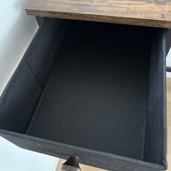 パソコンデスク　木目　サイドに棚有の画像