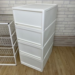 ホワイト 家具セット / IKEA 姿見 収納  / 衣装ケース4個 の画像