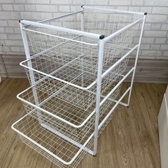 ホワイト 家具セット / IKEA 姿見 収納  / 衣装ケース4個 の画像