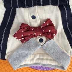 breeze フォーマル　ロンパース　グレー　ストライプ　ネイビー　80の画像