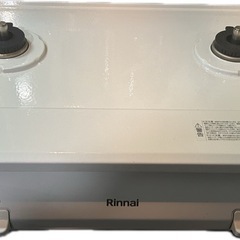 Rinnai 2バーナーガスコンロ ホワイト都市ガス　強火力左側の画像