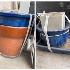 陶器の植木鉢　大きさ色々の画像