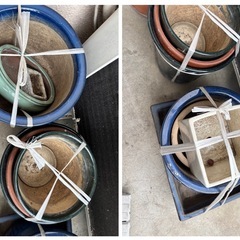 陶器の植木鉢　大きさ色々の画像