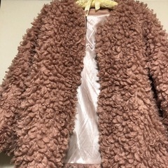 くすみピンク　アウター　ループふわふわの画像