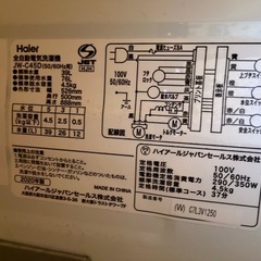 【引取り1/17希望】洗濯機の画像
