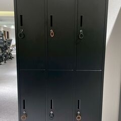 スチールロッカー 6人用  鍵付き 3列 2段 ×2個セット（ブラック） の画像