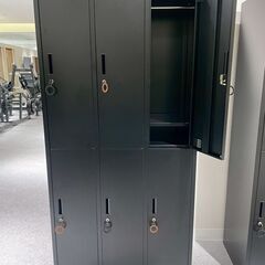 スチールロッカー 6人用  鍵付き 3列 2段 ×2個セット（ブラック） の画像