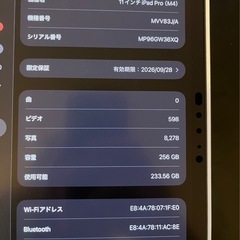 iPad Pro M4 256gb Wi-Fiモデルの画像