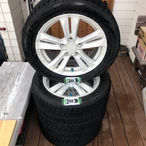 BRIDGESTON BLIZZAK VRX 195/55R16 スタッドレスタイヤ　CR-Z純正ホイール(自家塗装ホワイト) 4本セ