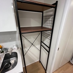 冷蔵庫上キッチンラック【高さ調整可能】の画像