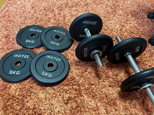 IROTEC(アイロテック)】アイアン ダンベル60KGセット（片手30kg×2個