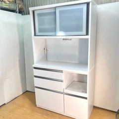 2段食器棚  ホワイト 2023年製の画像