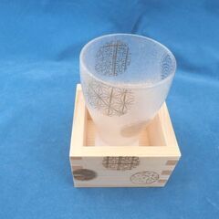未使用品 石塚硝子 プレミアム丸紋枡酒グラス アデリア グラス×1 枡×1 冷酒グラス 日本酒グラス 枡酒 札幌 西岡店の画像