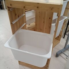 リユースのサカイ栃木店★ジモティ割あり★  棚 ベージュ W44×D30×H91 クリーニング済み TC12063の画像