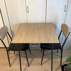 ダイニングテーブル&椅子2脚セット【自宅引取】の画像