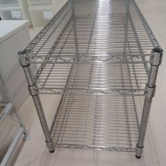 リユースのサカイ栃木店★ジモティ割あり★  メタルラック シルバー W97×D45.7×H55 クリーニング済み TC12065の画像