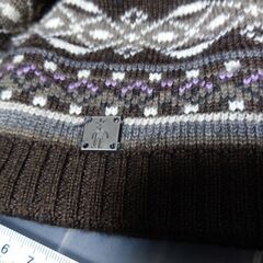 スマートウール　ニット帽　茶色　ブラウン　ポンポンつきの画像