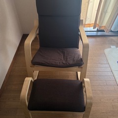 不二貿易　ロッキングチェア　ゆらゆら椅子　オットマン付きの画像